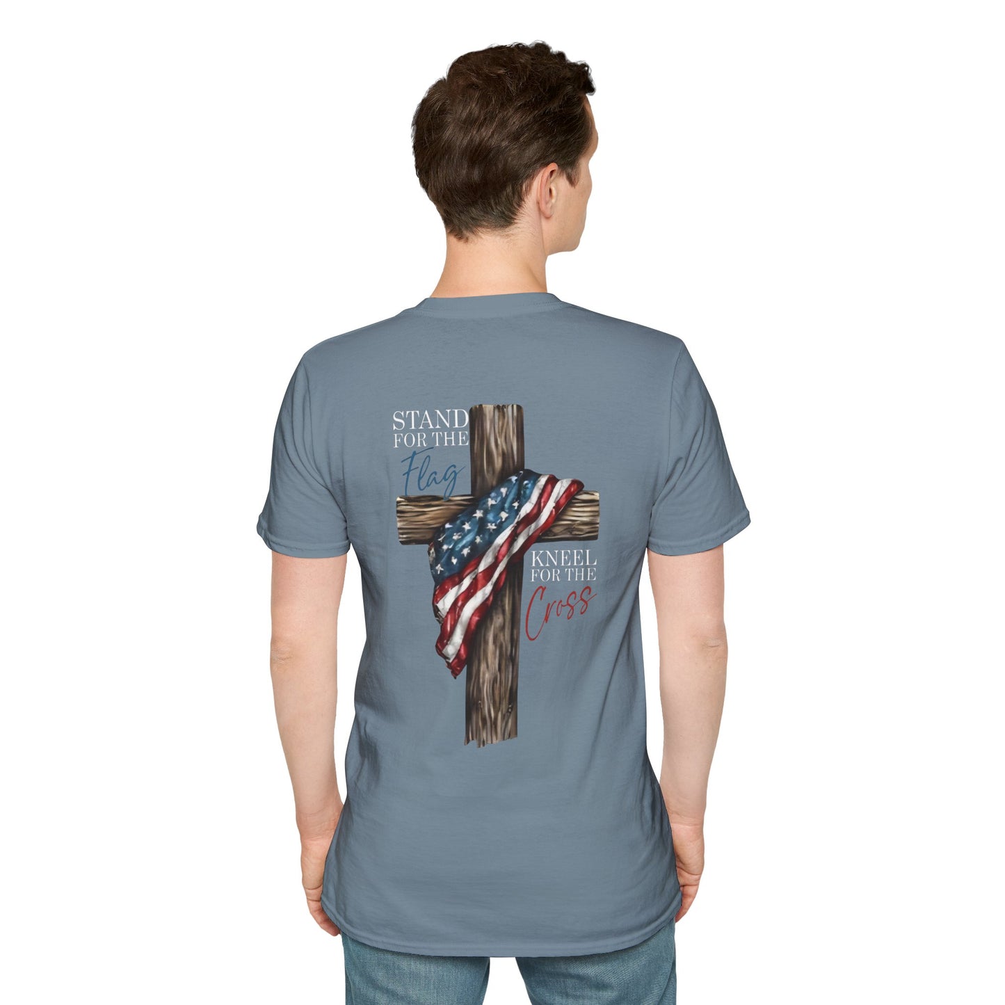 Stand for the Flag, Kneel for the Cross - Patriotic Religious T-Shirt, Faith-Based Apparel, Independence Day Outfit, Christian Gift