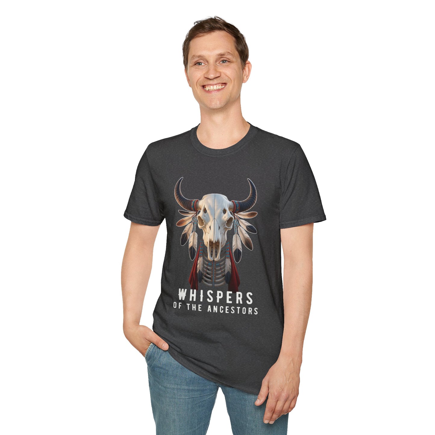Native American Buffalo Skull T-Shirt - Whispers of the Ancestors