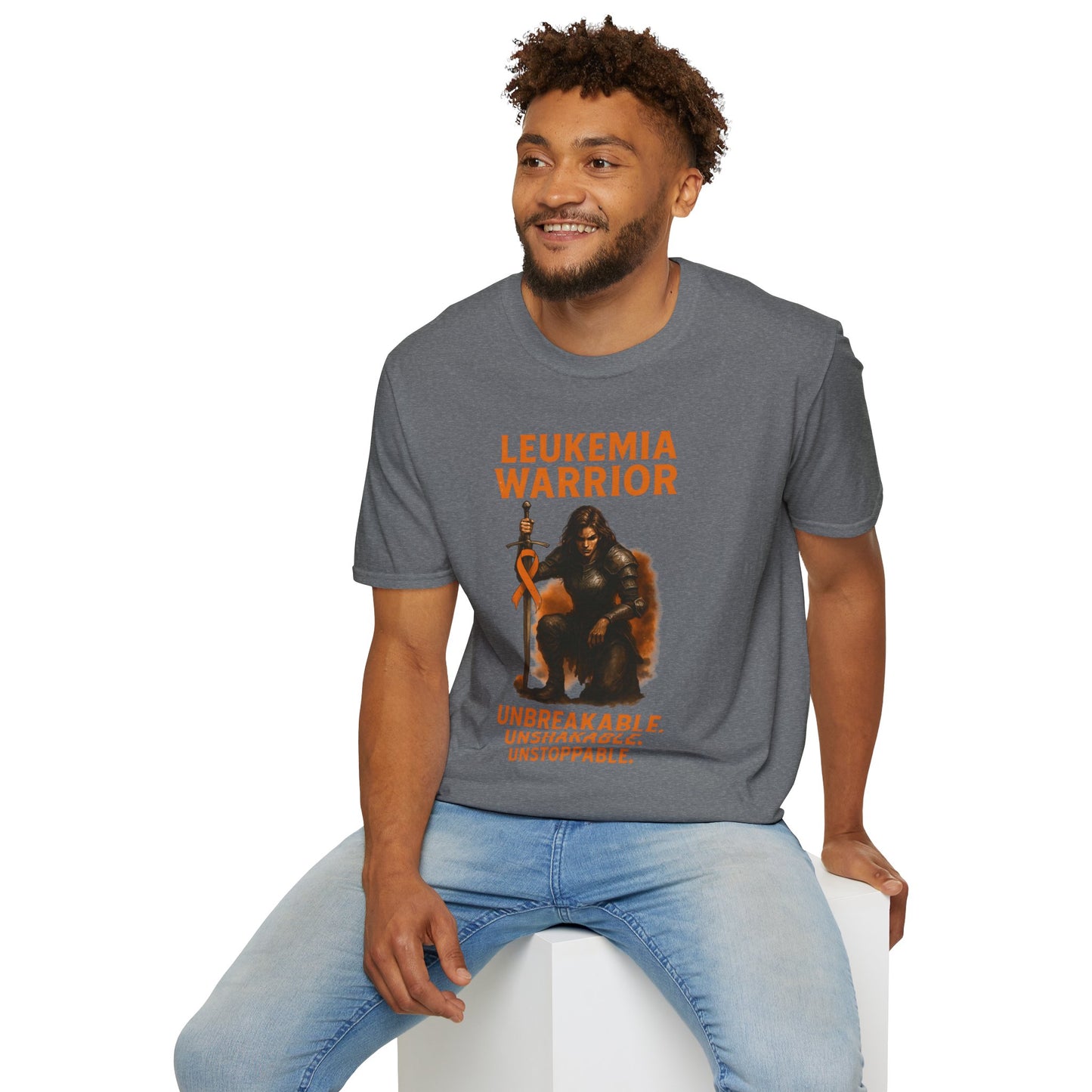 Leukemia Warrior T-Shirt - Unisex Softstyle Tee - Unbreakable, Unshakable, Unstoppable