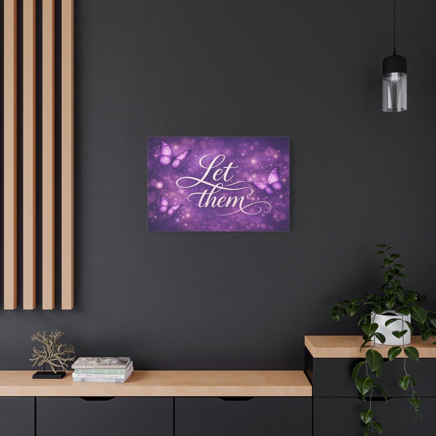Let Them - Purple Butterfly Matte Canvas Wall Art