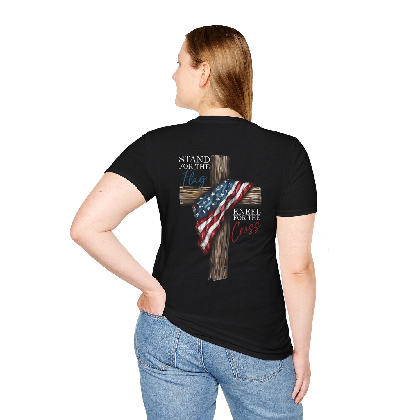 Stand for the Flag, Kneel for the Cross - Patriotic Religious T-Shirt, Faith-Based Apparel, Independence Day Outfit, Christian Gift