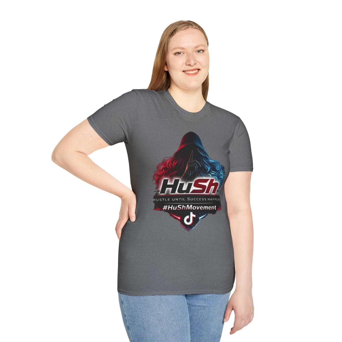 #HuSh Movement feminine Logo T-Shirt | Hustle Until Success Happens