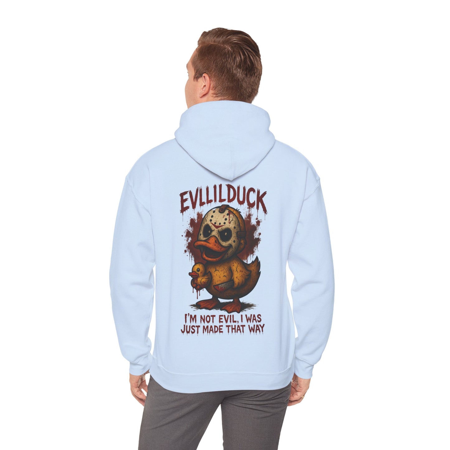 Evllilduck Funny Horror Themed Hoodie - Unisex Sweatshirt for Halloween