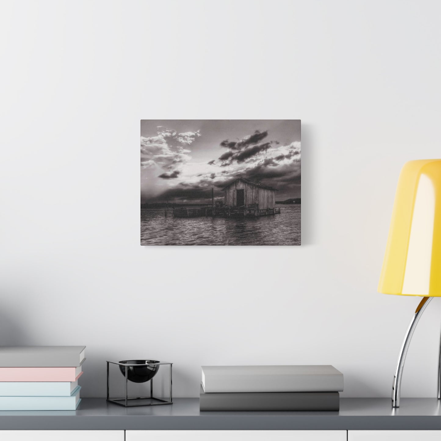 Serene Landscape Canvas Art, Rustic Home Decor, Black and White Wall Art, Perfect for Living Room, Gift for Nature Lovers