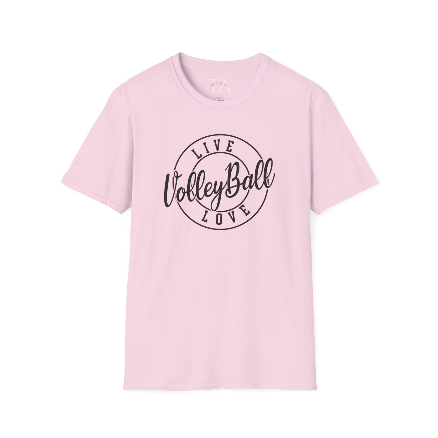 Volleyball Live Love Unisex Softstyle T-Shirt, Sports Tee, Volleyball Gift, Game Day Apparel, Casual Wear, Activewear