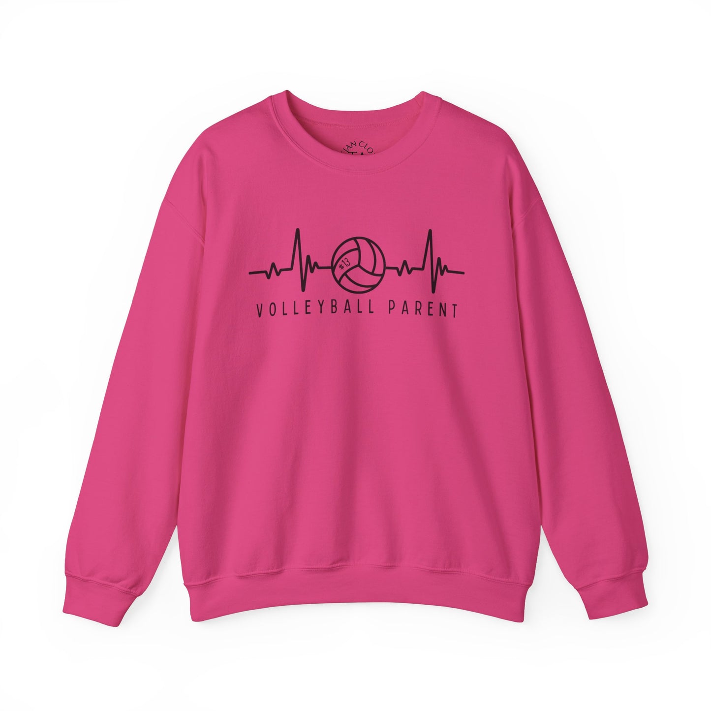 Volleyball Parent Heartbeat Sweatshirt Customizable, Cozy Gift for Sports Lovers, Perfect for Game Days, Unisex Crewneck, Soft and Stylish