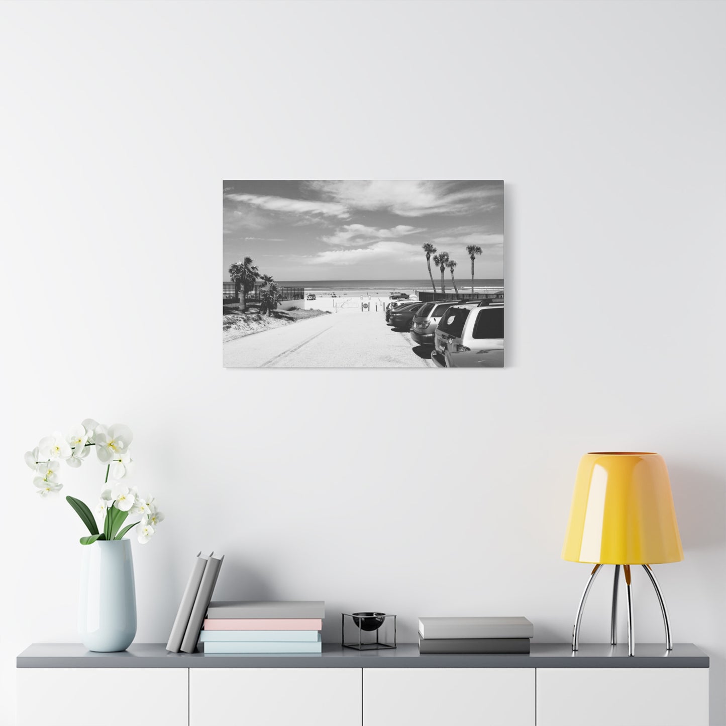 Serene Black & White Beach Vibes - Canvas Art