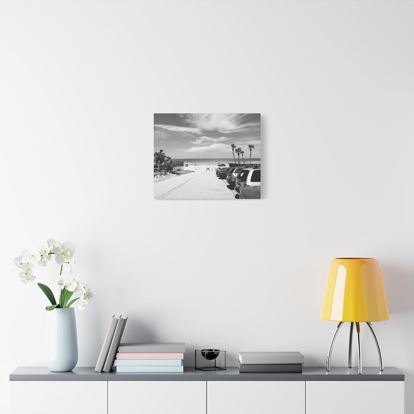Serene Black & White Beach Vibes - Canvas Art