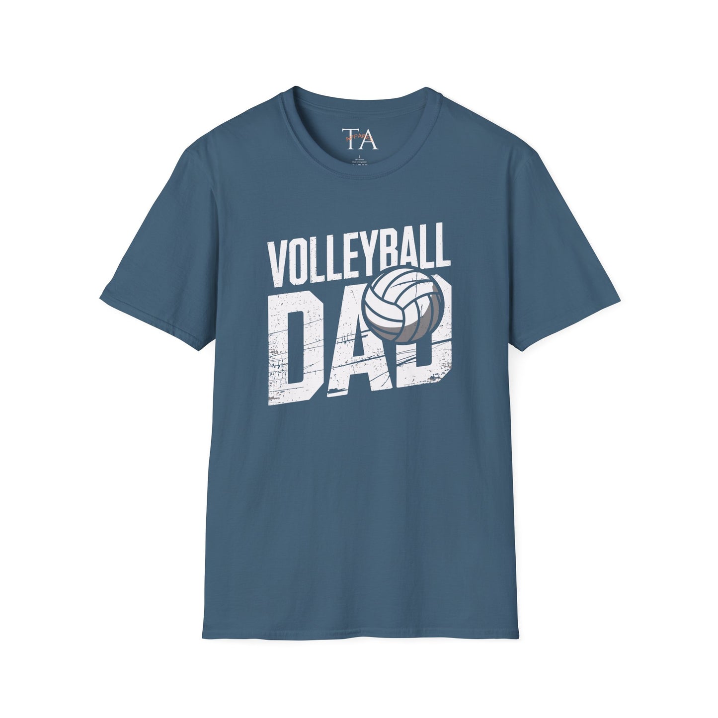 Volleyball Dad Distressed Design Unisex T-Shirt - Customize with Player Number