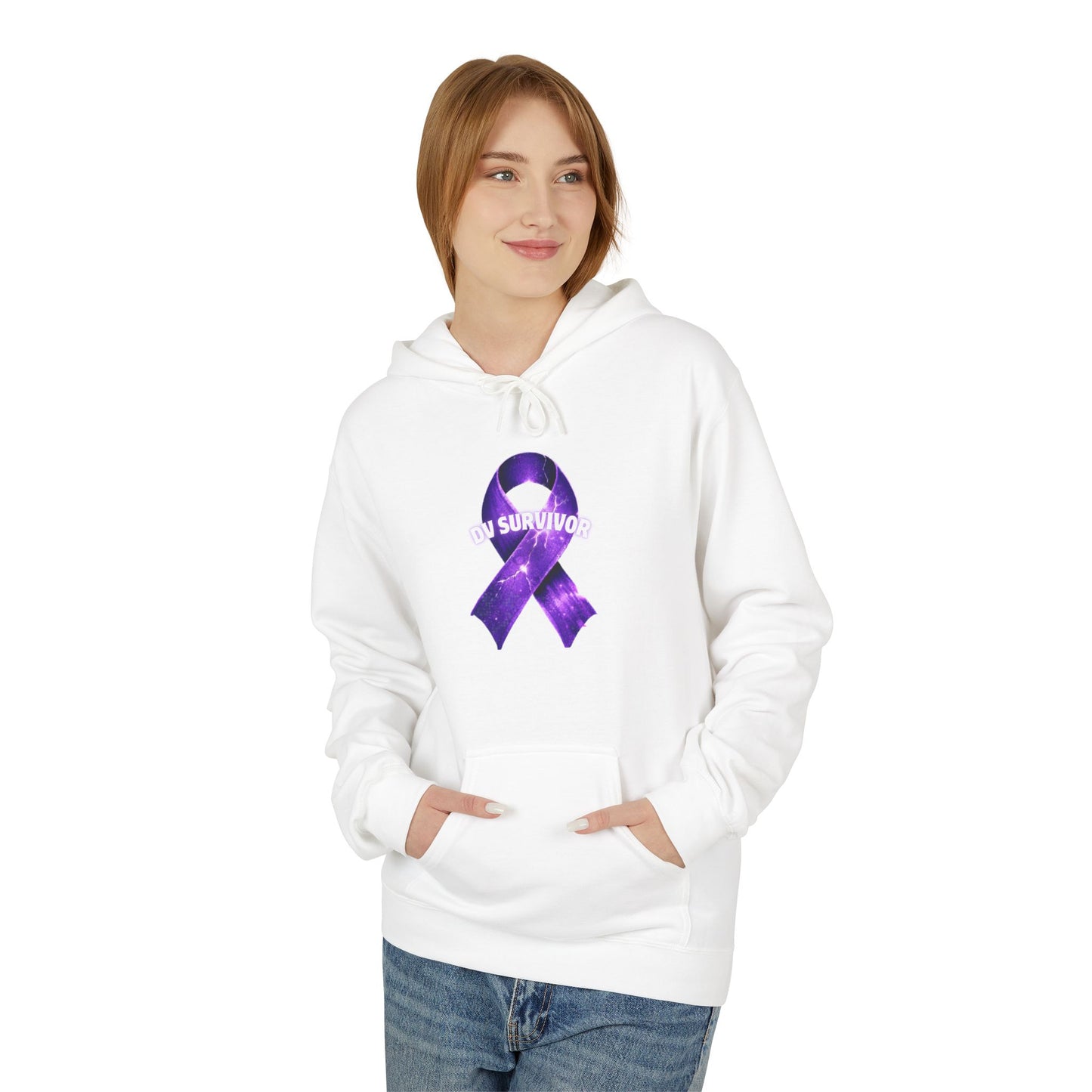 Domestic Violence(DV) Survivor - Unisex Midweight Softstyle Fleece Hoodie Domestic Violence Awareness