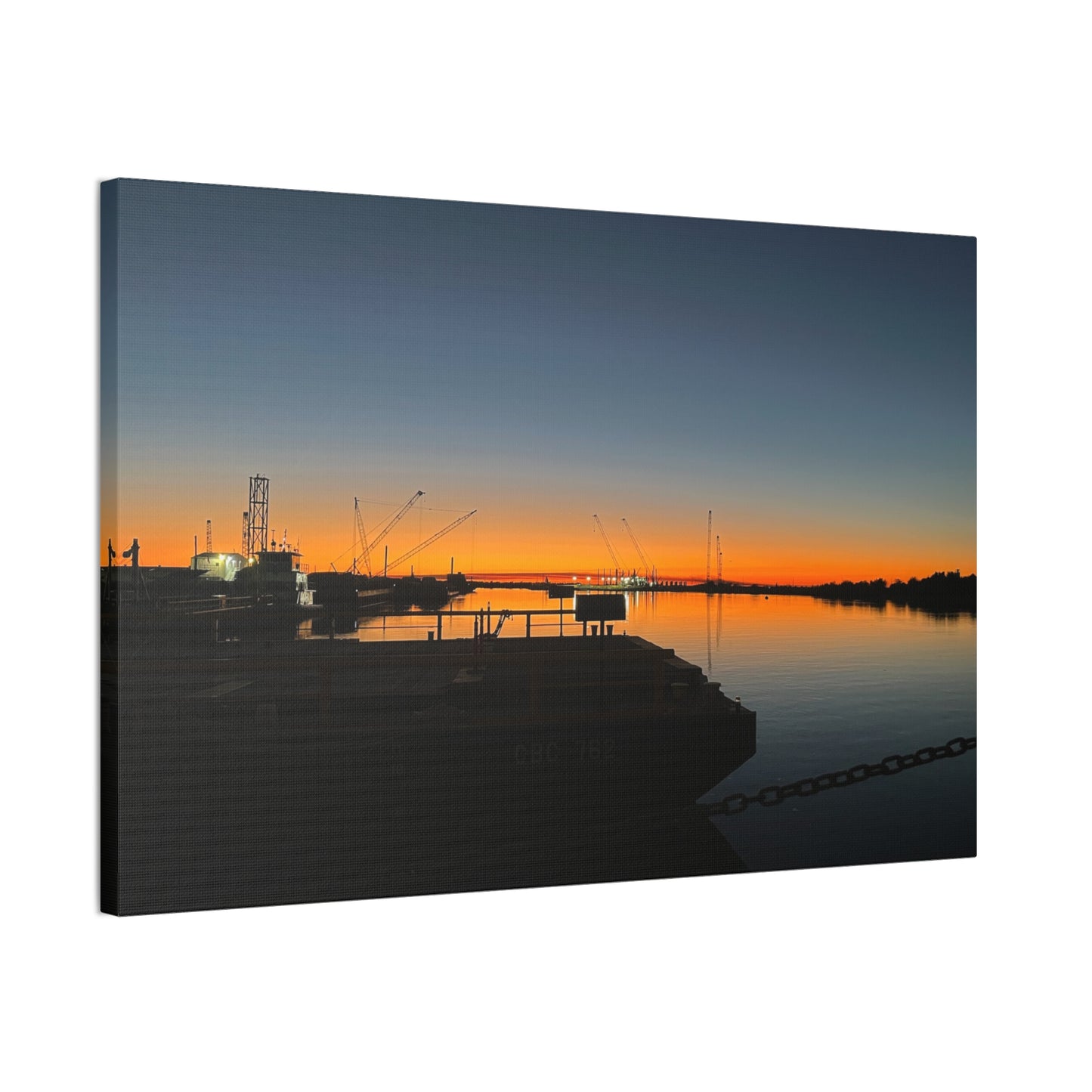 Sunset Harbor Canvas Wall Art — Stretched Canvas Print
