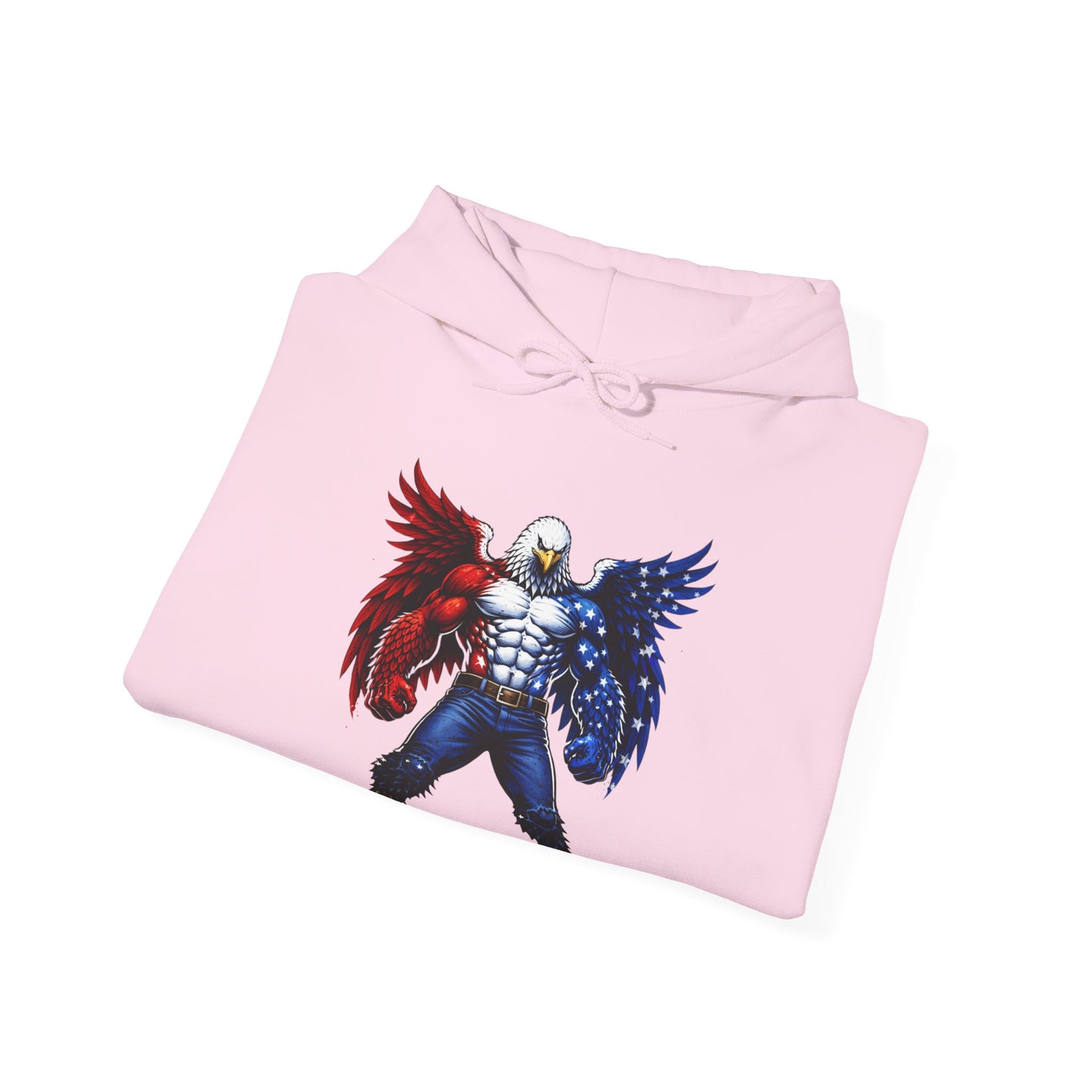 Birdmanzilla Patriotic Eagle Warrior Hoodie | American Flag Wings, Bald Eagle Graphic