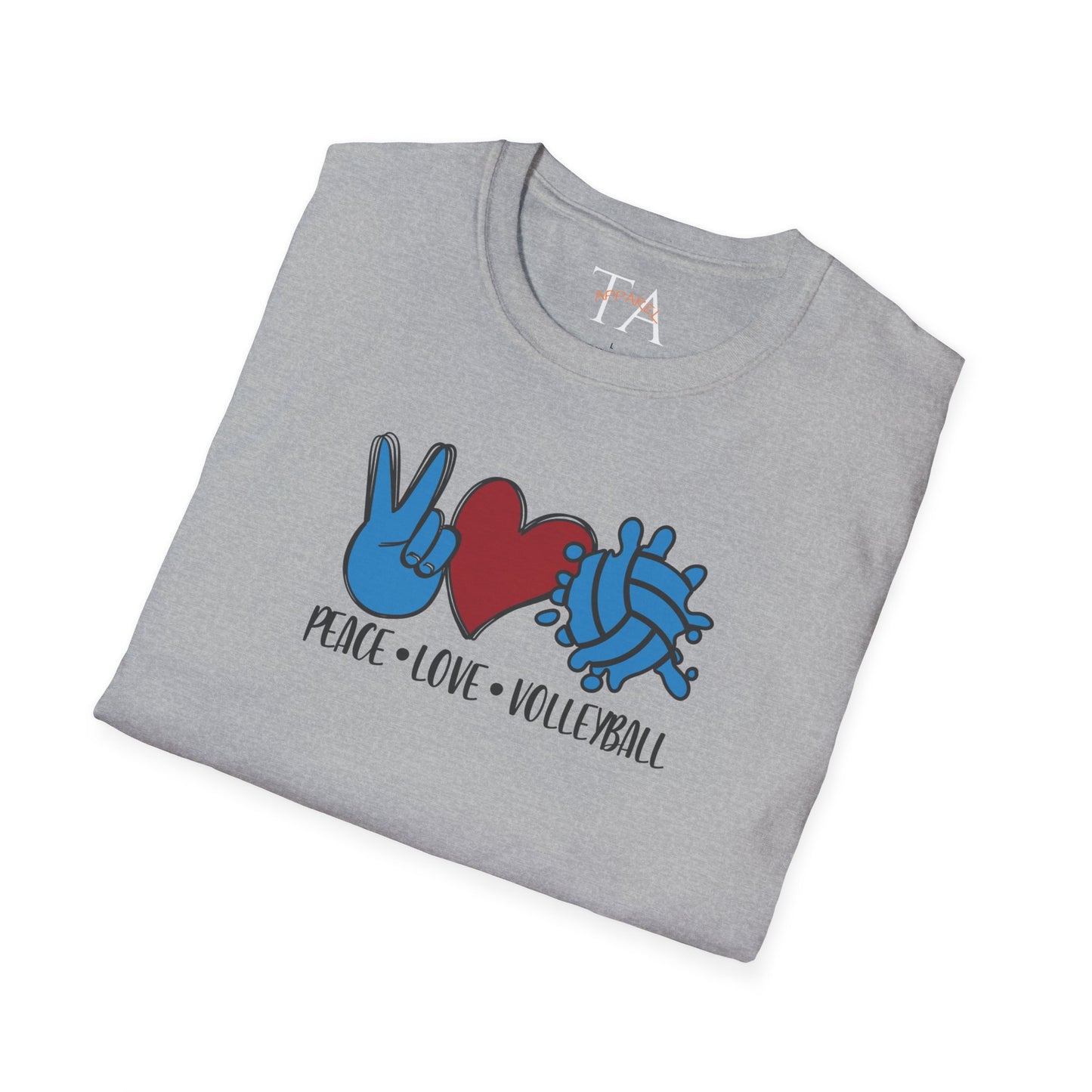 Peace Love Volleyball Unisex T-Shirt, Casual Tee, Sports Apparel, Gift for Volleyball Lovers, Summer Fashion