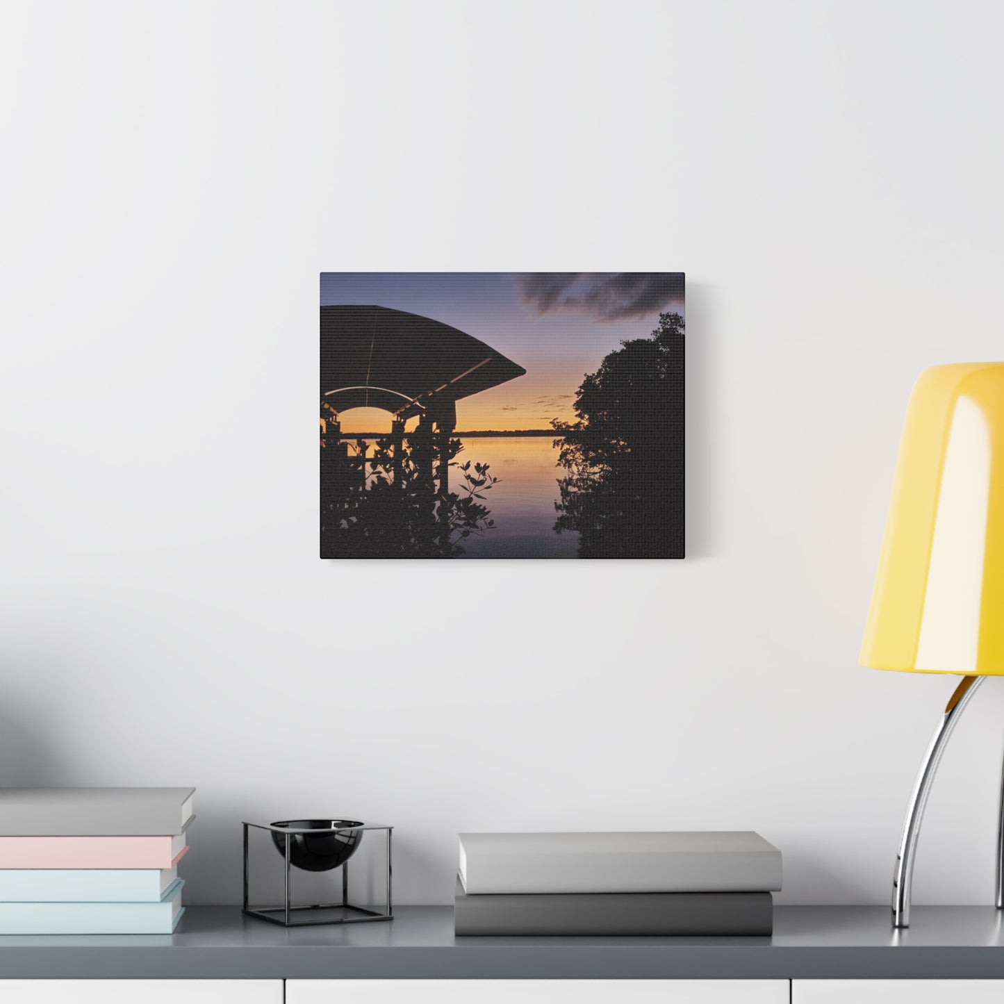Serene and Vibrant Sunset on the River - Canvas Wal Art