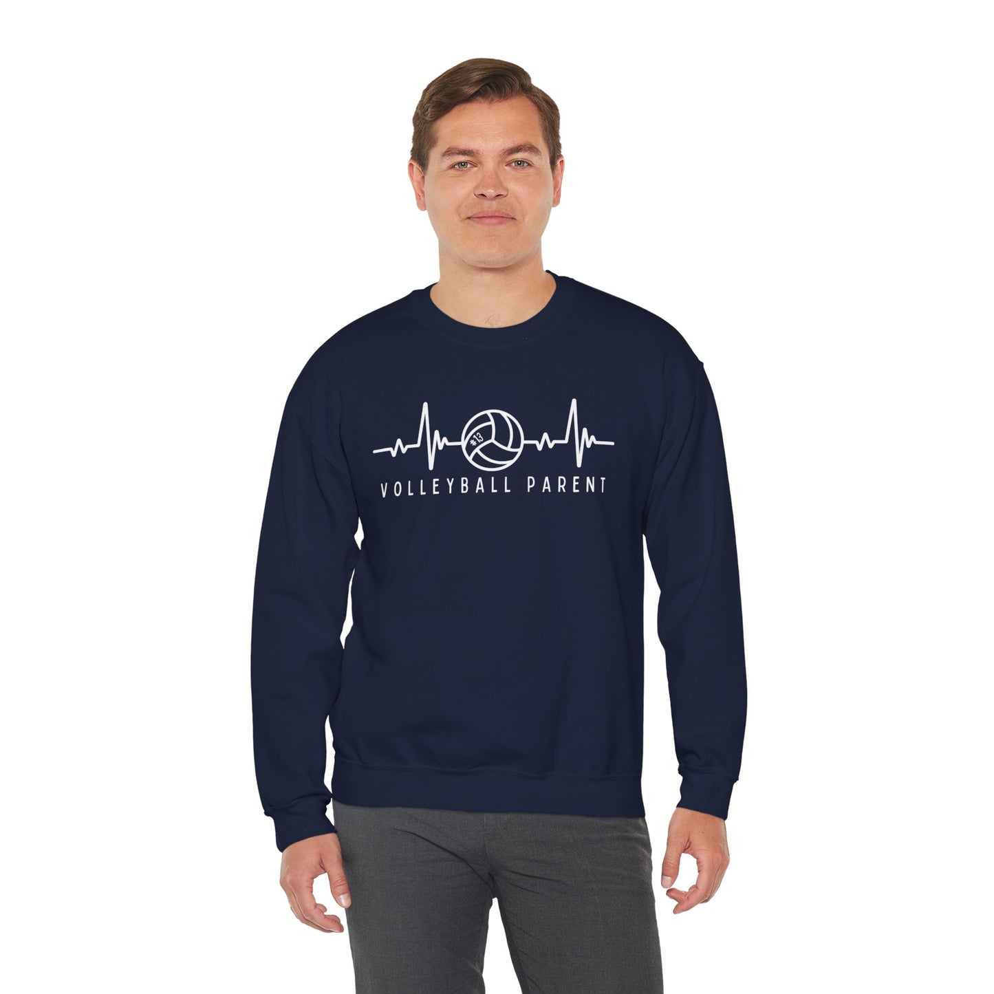 Volleyball Heartbeat Crewneck Sweatshirt #13, Quality Sweatshirt, Parent Gift, Volleyball Fan Apparel, Sports Lover Top