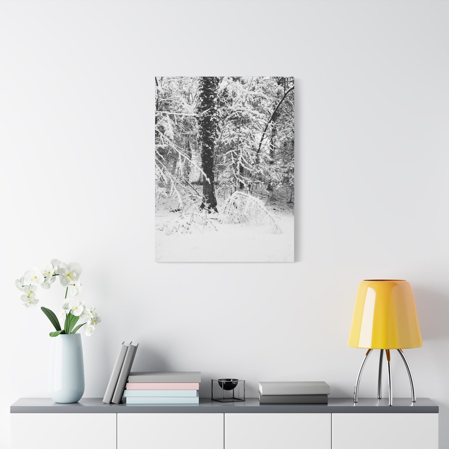 Serene Winter Wonderland in the Woods - Canvas Wall Art