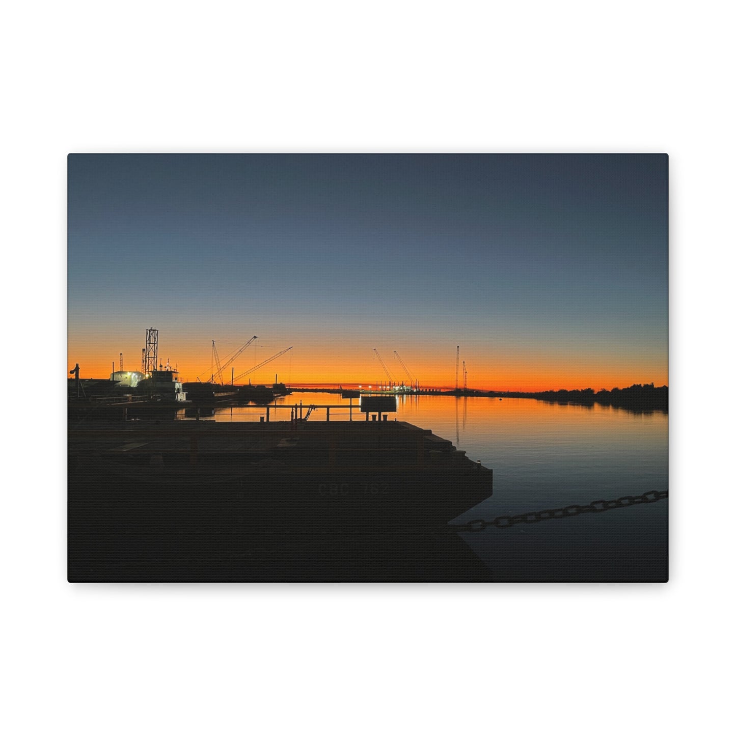 Sunset Harbor Canvas Wall Art — Stretched Canvas Print