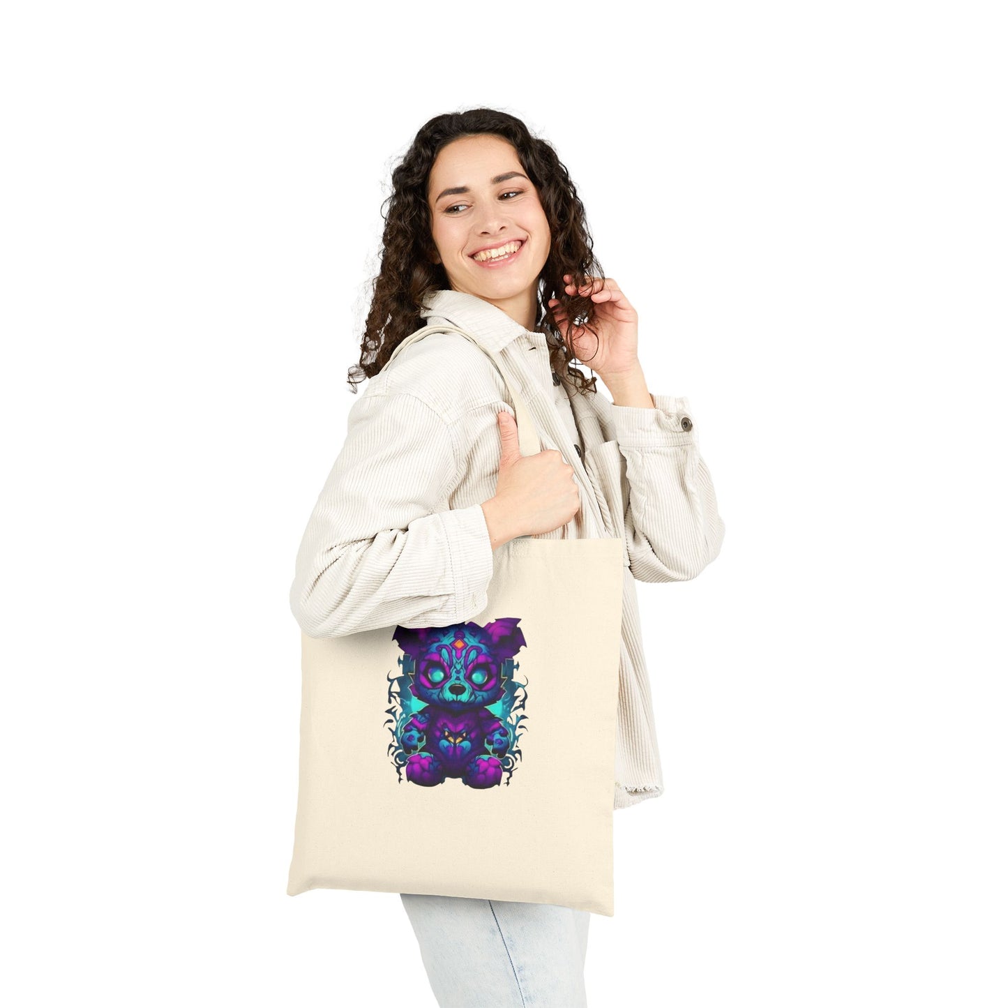 Cotton Canvas Colorful Koala Tote Bag