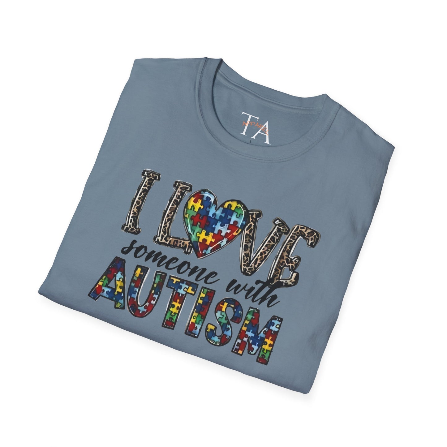 Autism Awareness Unisex T-Shirt - I Love Someone with Autism Design