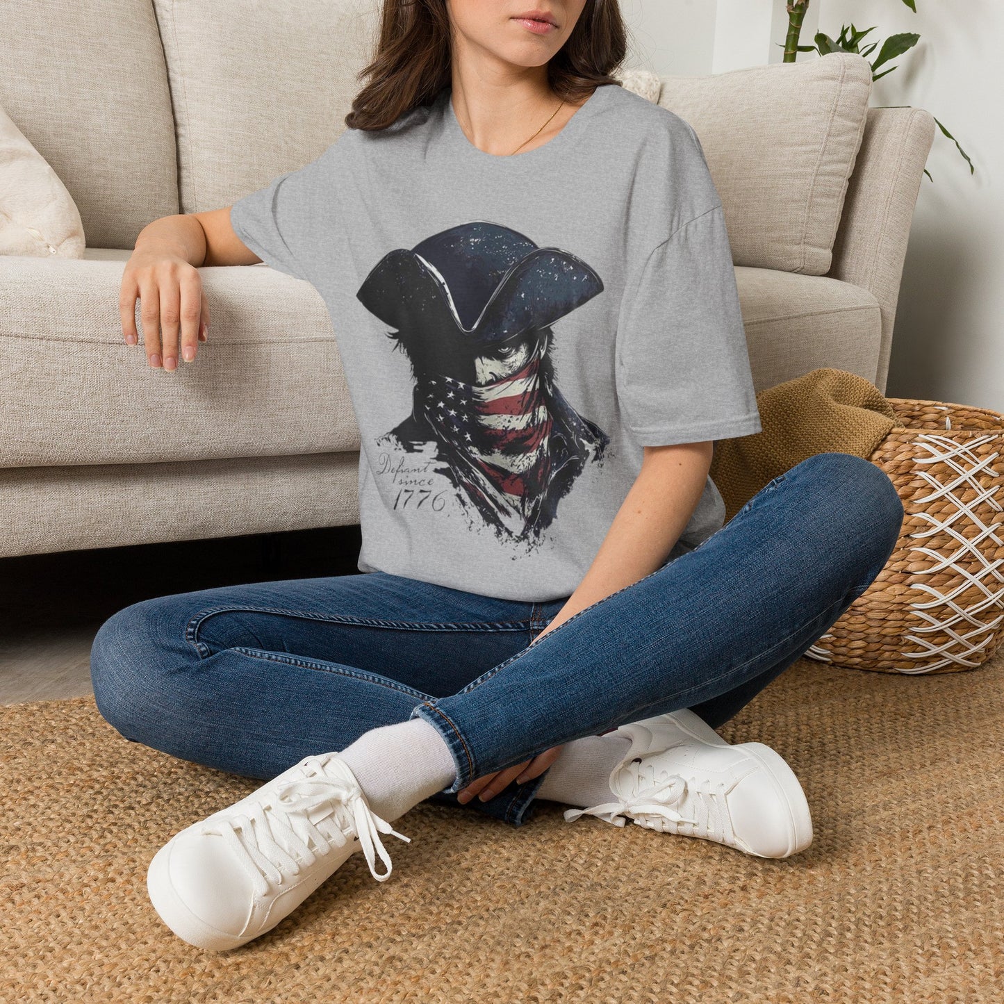 Patriotic Tricorn T-Shirt — 1776 Revolutionary Flag Bandana Tee