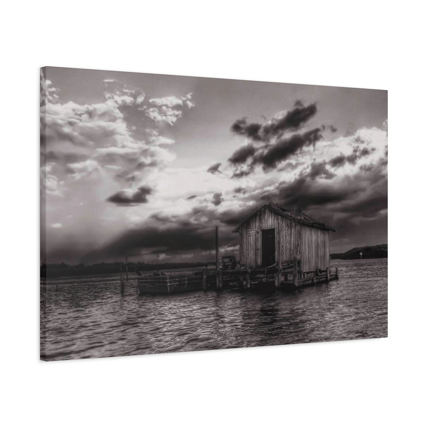 Serene Landscape Canvas Art, Rustic Home Decor, Black and White Wall Art, Perfect for Living Room, Gift for Nature Lovers