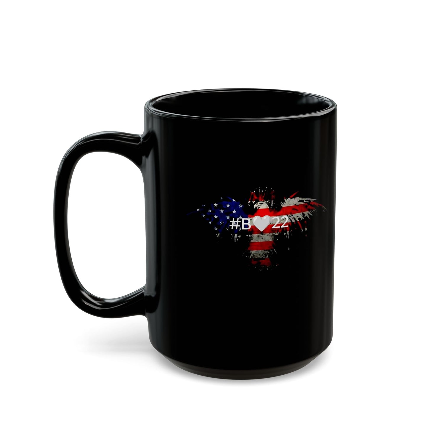 #B🤍22 Patriotic Black Mug, Unique Coffee Cup, USA Love Gift, Independence Day Decor, Memorial Day Mug, Custom Drinkware