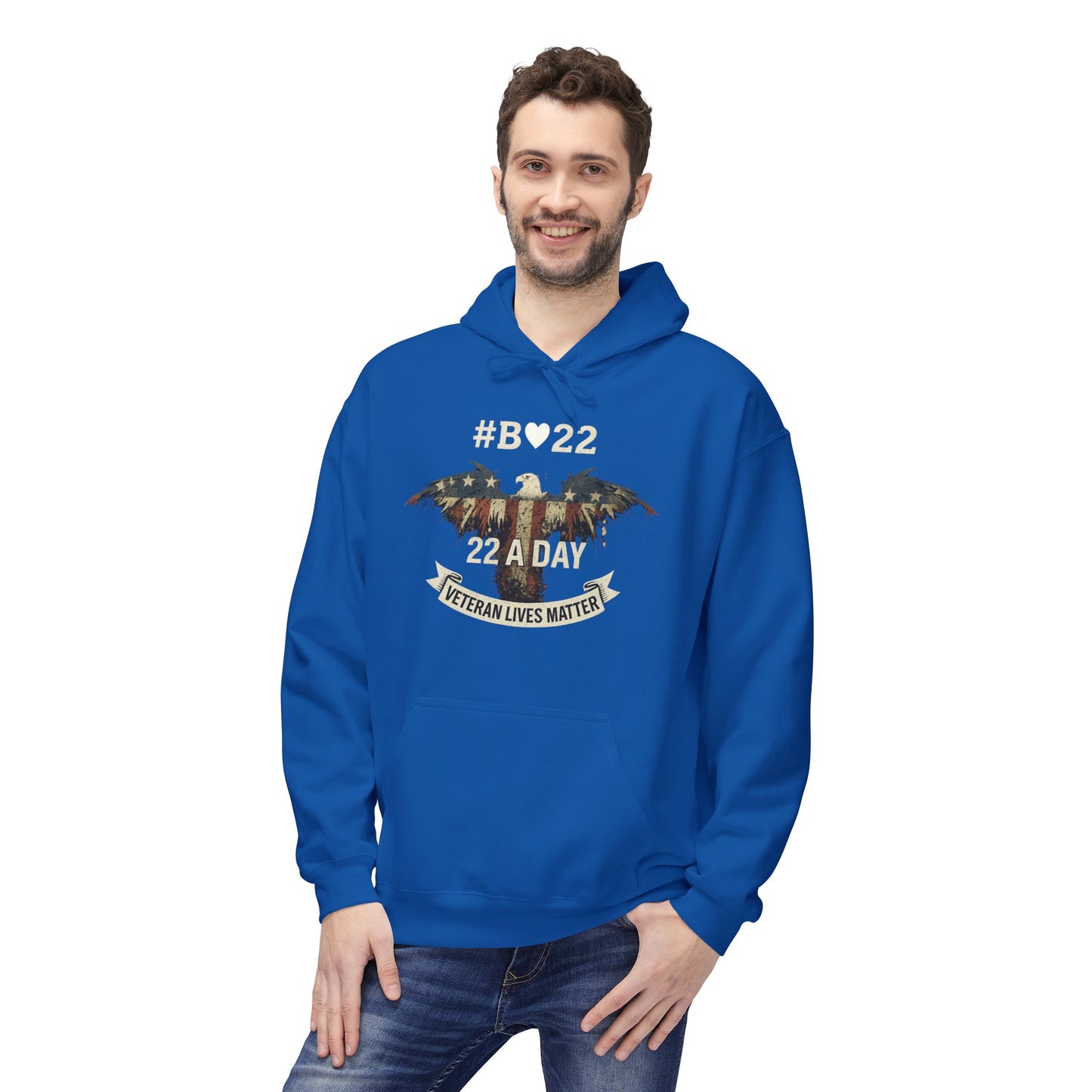 #B🤍22 Fleece Hoodie Veteran Lives Matter Sweatshirt