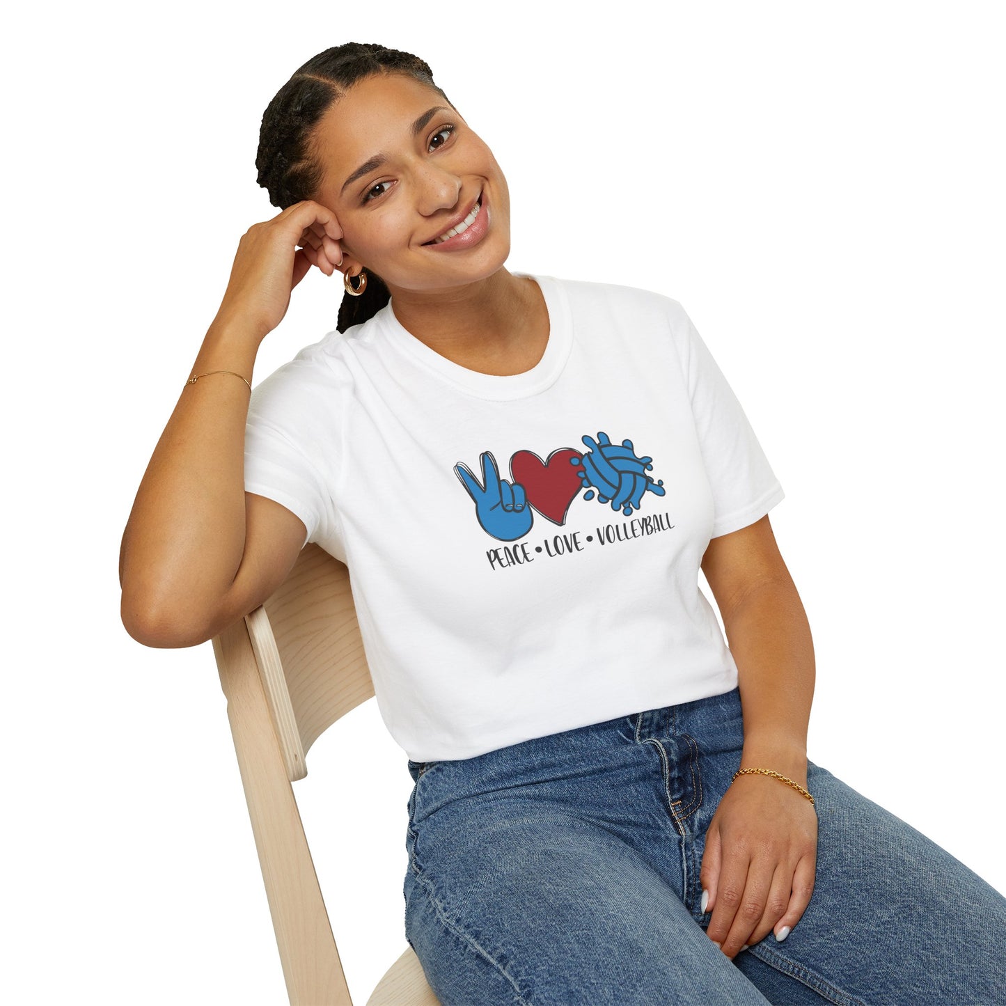 Peace Love Volleyball Unisex T-Shirt, Casual Tee, Sports Apparel, Gift for Volleyball Lovers, Summer Fashion