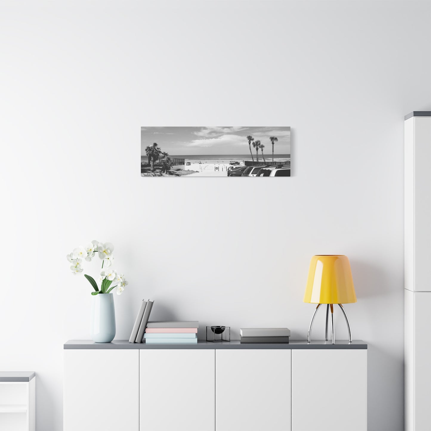 Serene Black & White Beach Vibes - Canvas Art