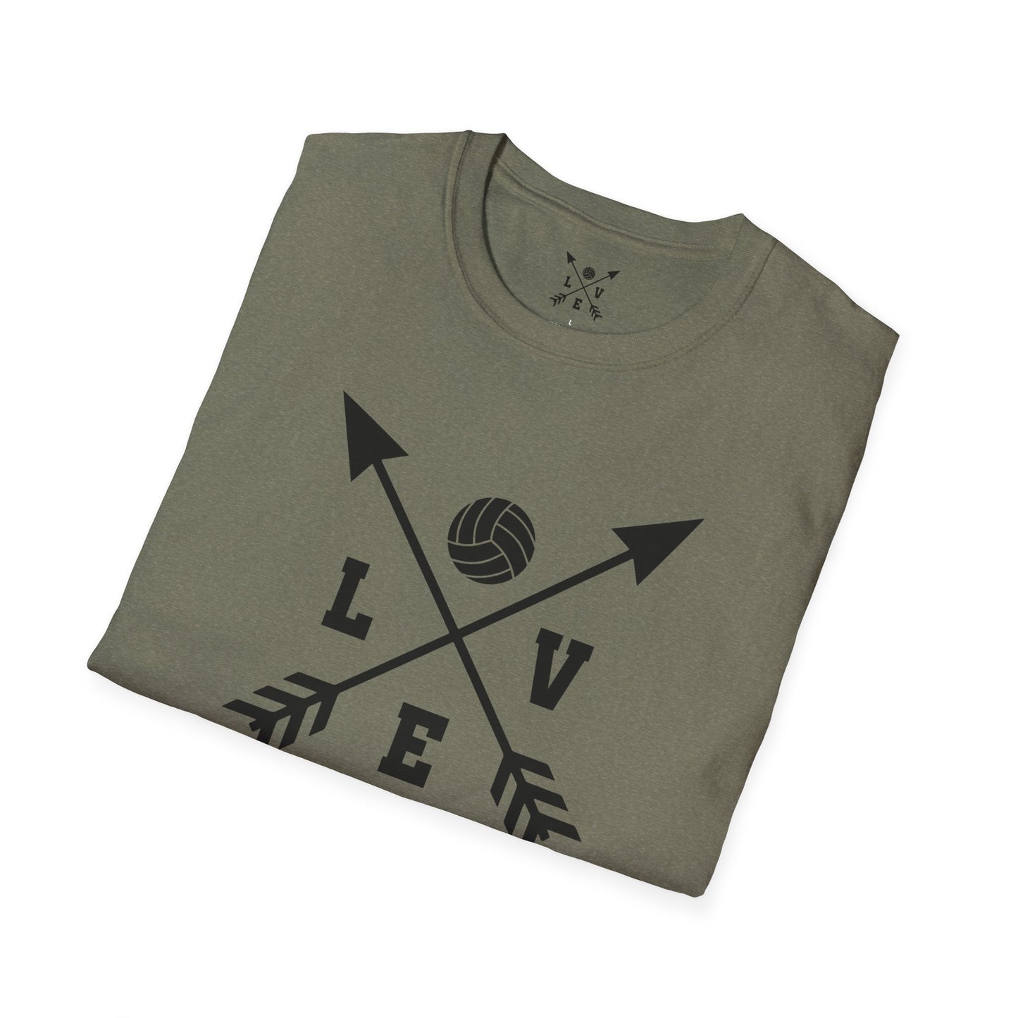 Love Volleyball Unisex T-Shirt | Sporty Tee, Gift for Athletes, Casual Wear, Heart and Arrow Design, Game Day Shirt