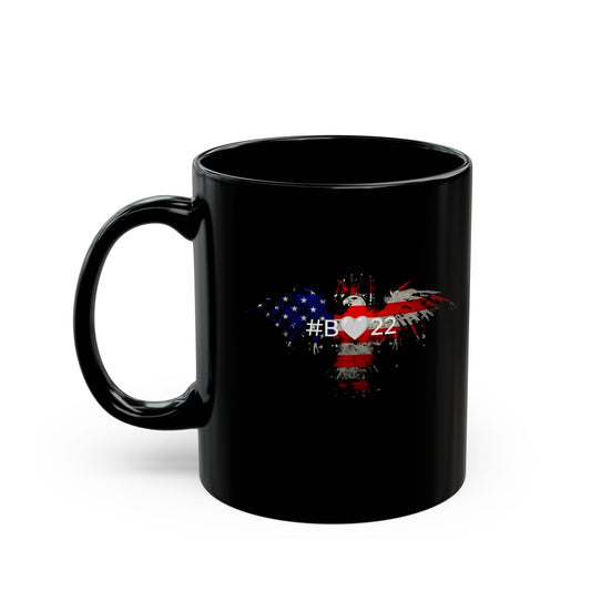 #B🤍22 Patriotic Black Mug, Unique Coffee Cup, USA Love Gift, Independence Day Decor, Memorial Day Mug, Custom Drinkware