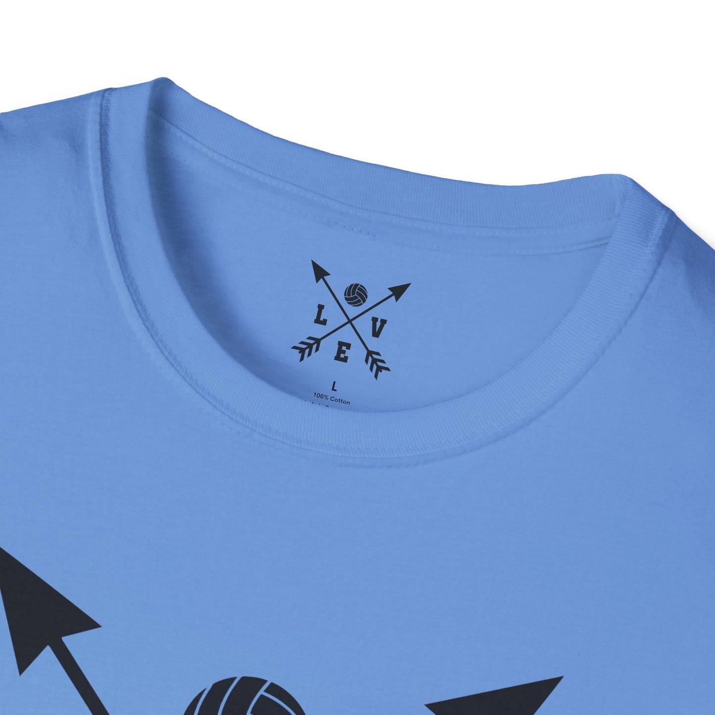 Love Volleyball Unisex T-Shirt | Sporty Tee, Gift for Athletes, Casual Wear, Heart and Arrow Design, Game Day Shirt