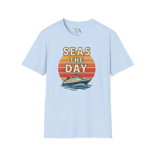 Seas the Day Unisex T-Shirt, Vintage Cruise Tee, Nautical Graphic Shirt, Summer Vacation Apparel, Beach Lover Gift