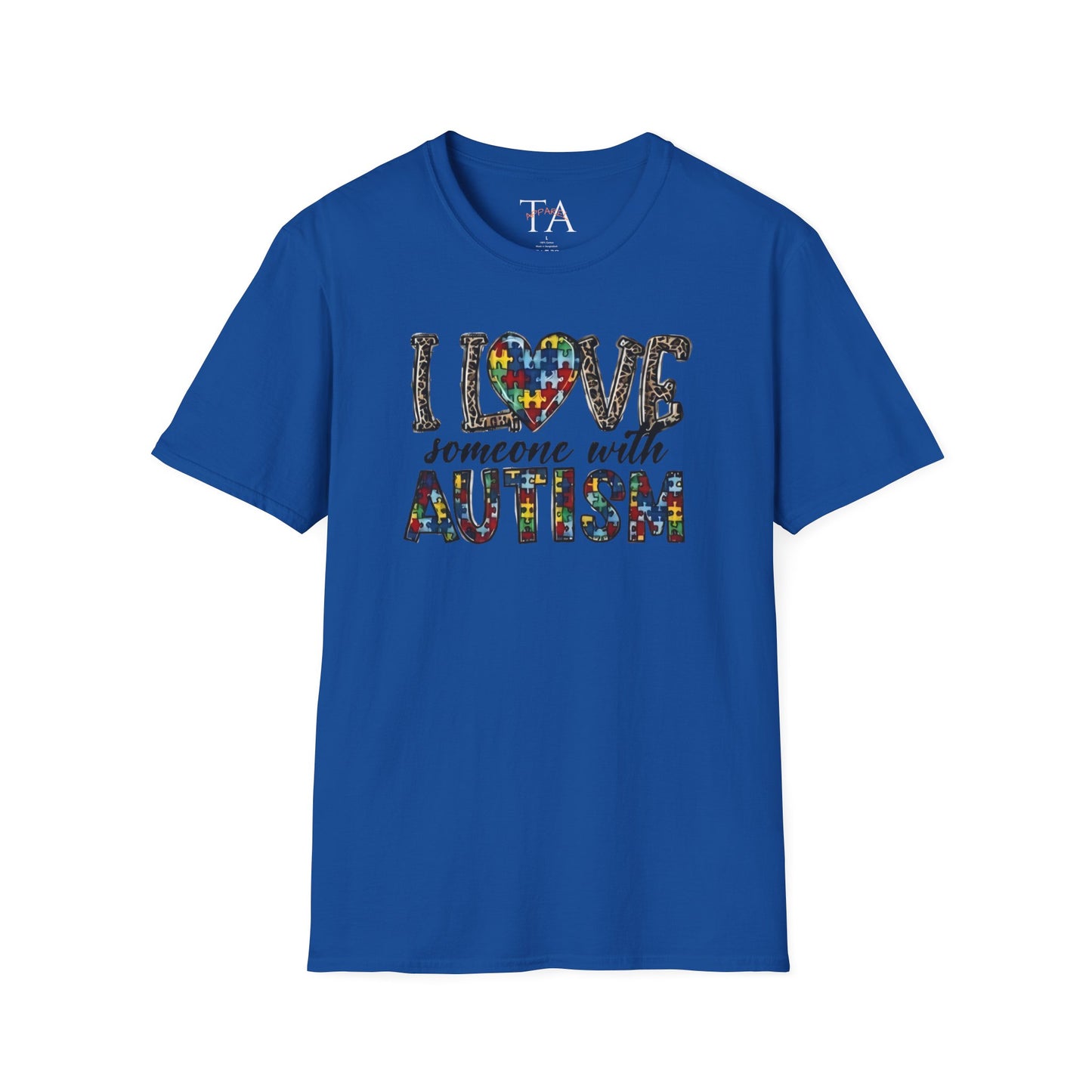 Autism Awareness Unisex T-Shirt - I Love Someone with Autism Design