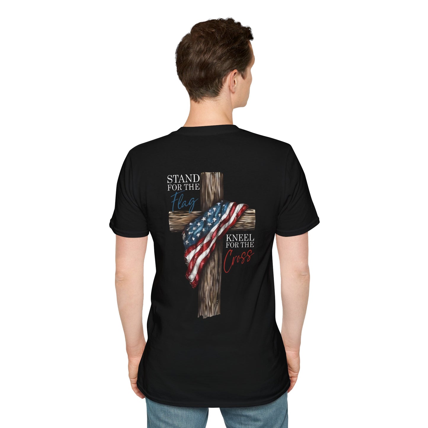 Stand for the Flag, Kneel for the Cross - Patriotic Religious T-Shirt, Faith-Based Apparel, Independence Day Outfit, Christian Gift