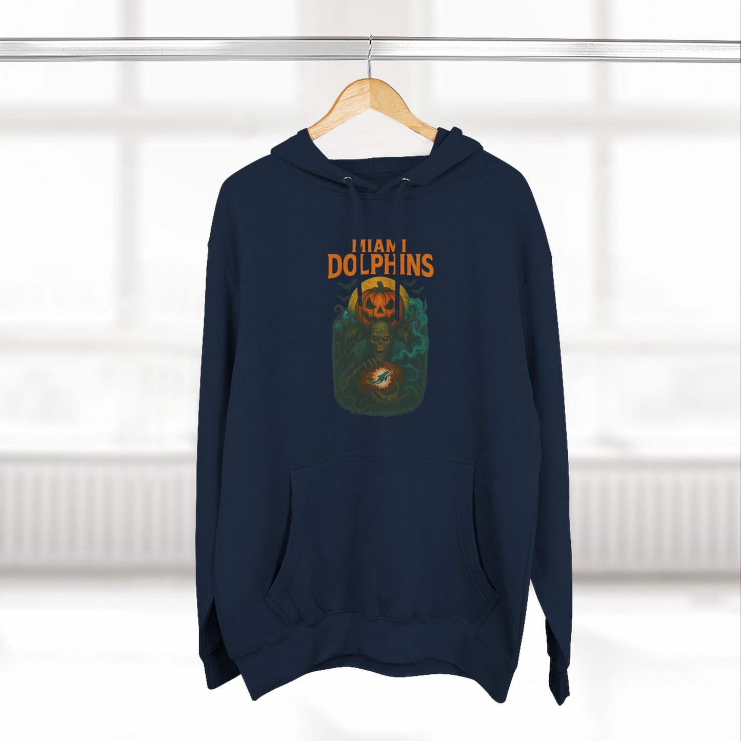 Halloween Cozy Dolphin Fleece Hoodie: Ocean Lovers, Casual Wear, Animal Lovers Gift, Beach Days, Relaxing at Home. Sea Life Graphic