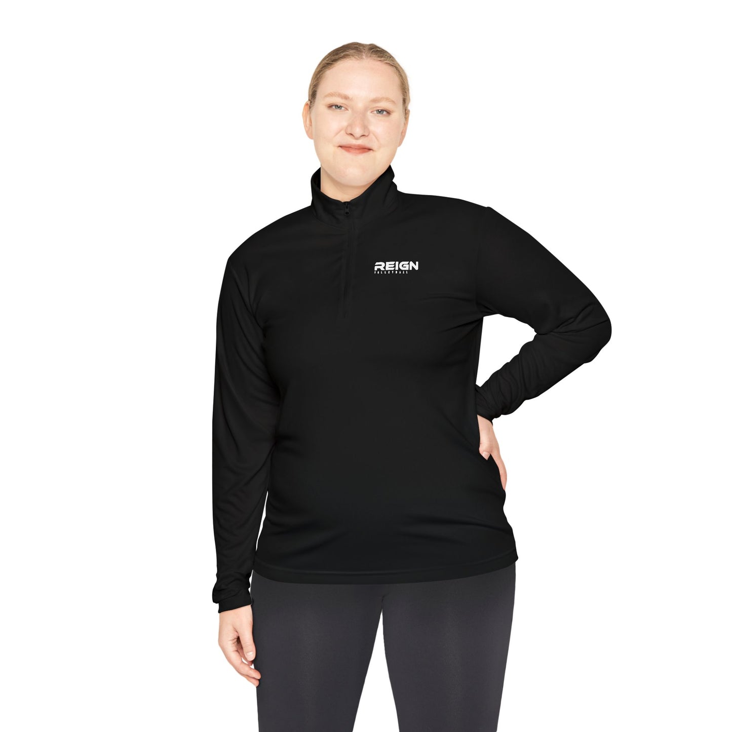 Reign Volleyball Quarter-Zip Pullover — Minimal 'weekend' Chest Logo Pullover
