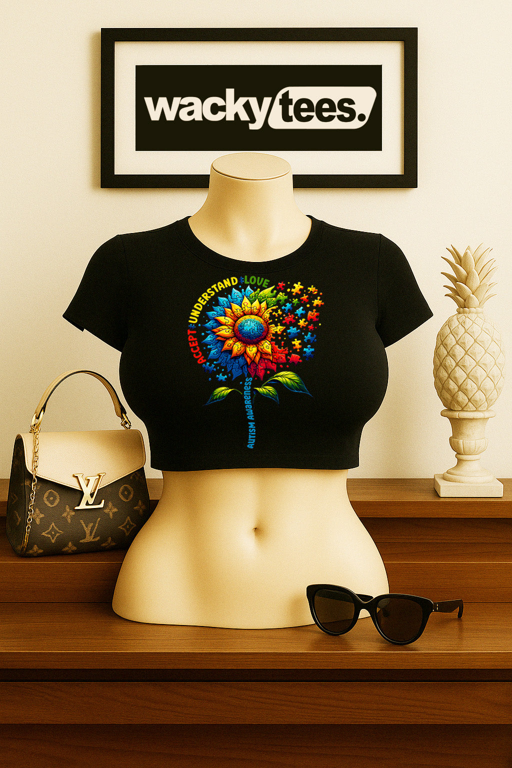 Accept Understand Love Breaking Puzzle Autism Awareness Graphic Tee Shirt