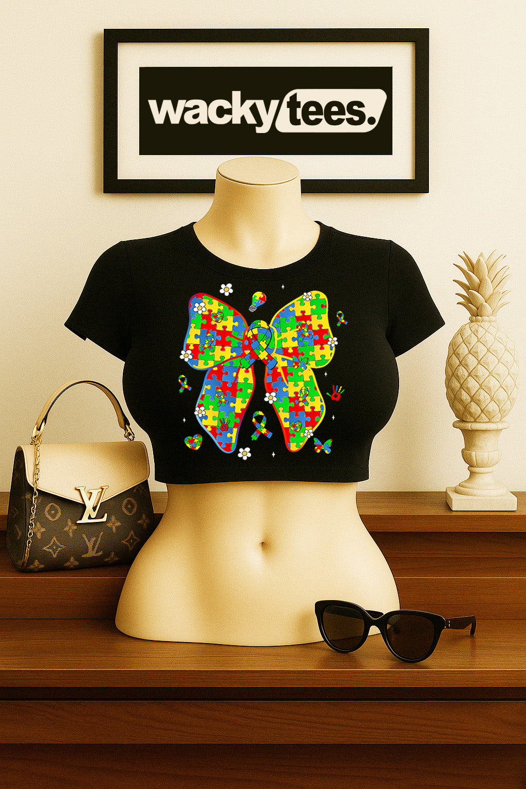 Autism Awareness Ribbon Graphic Tee Shirt