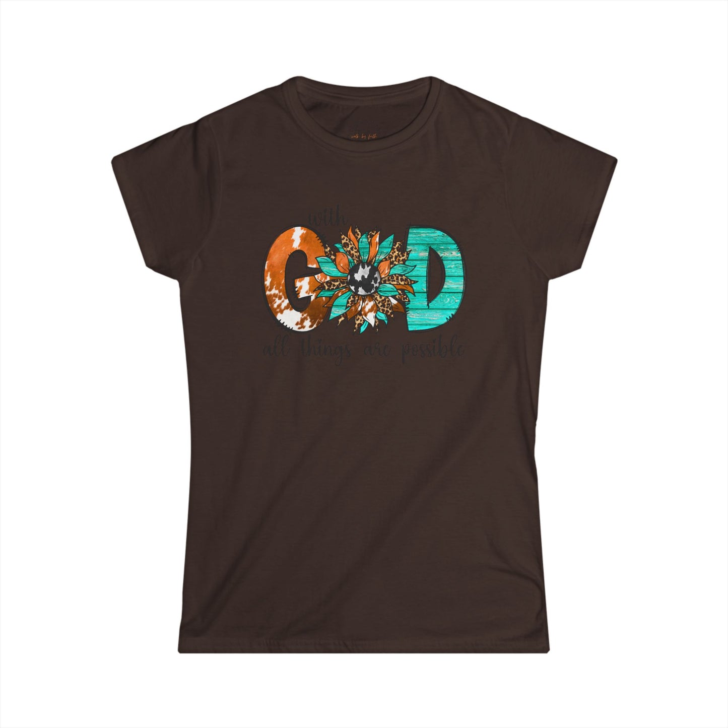 Women's Inspirational Softstyle Tee - "With God All Things Are Possible" - Faith Tee, Christian Shirt, Gift for Her, Uplifting [...]