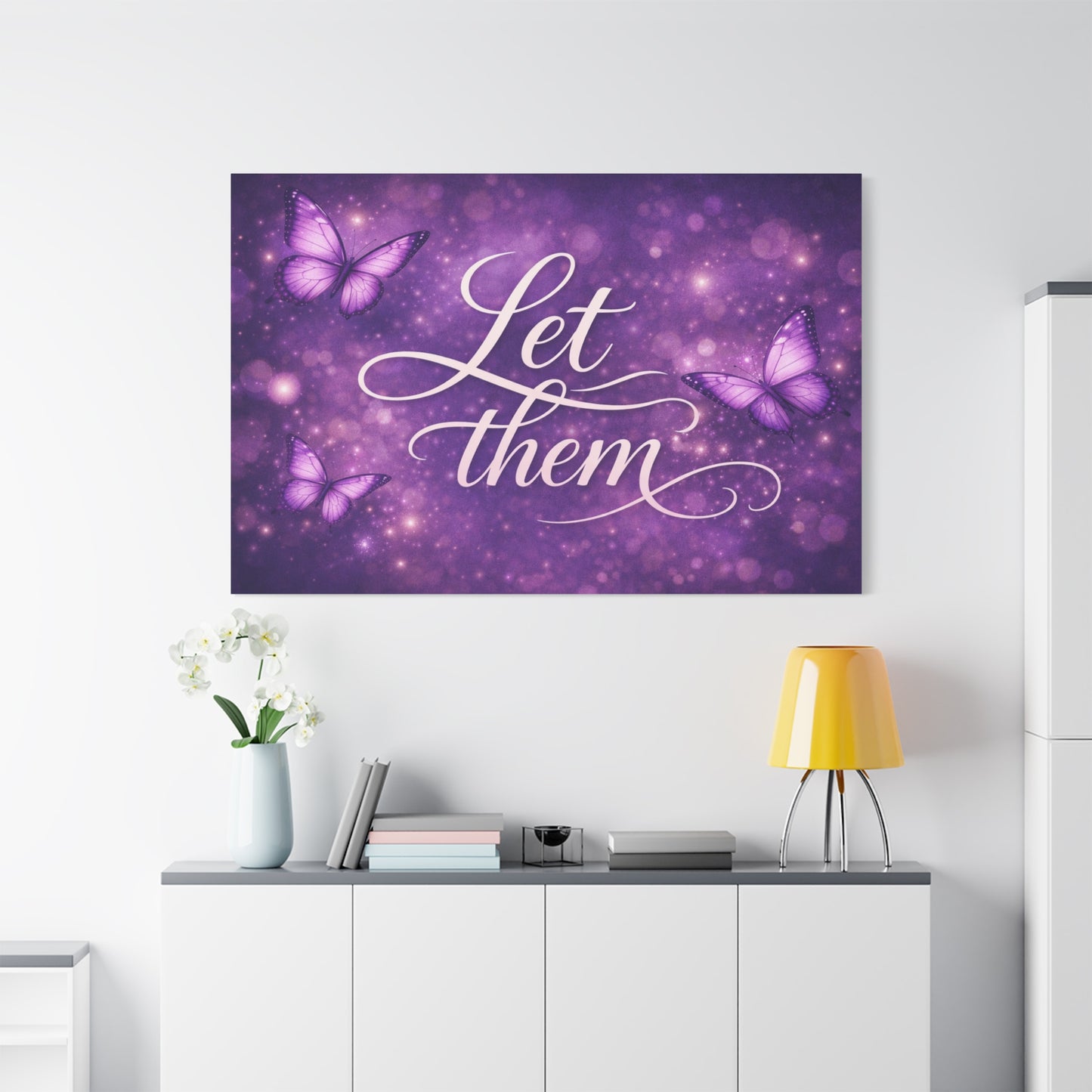Let Them - Purple Butterfly Matte Canvas Wall Art
