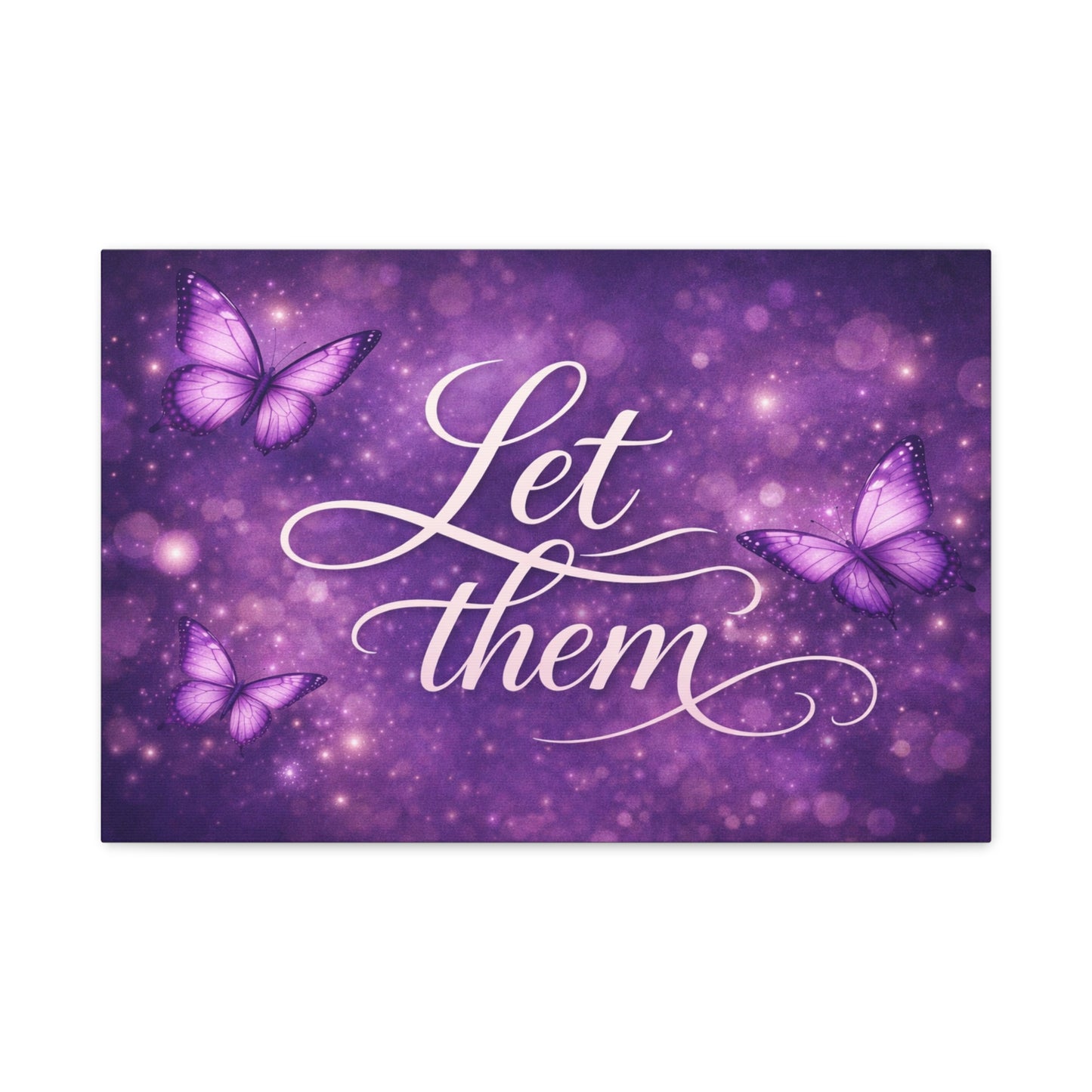 Let Them - Purple Butterfly Matte Canvas Wall Art