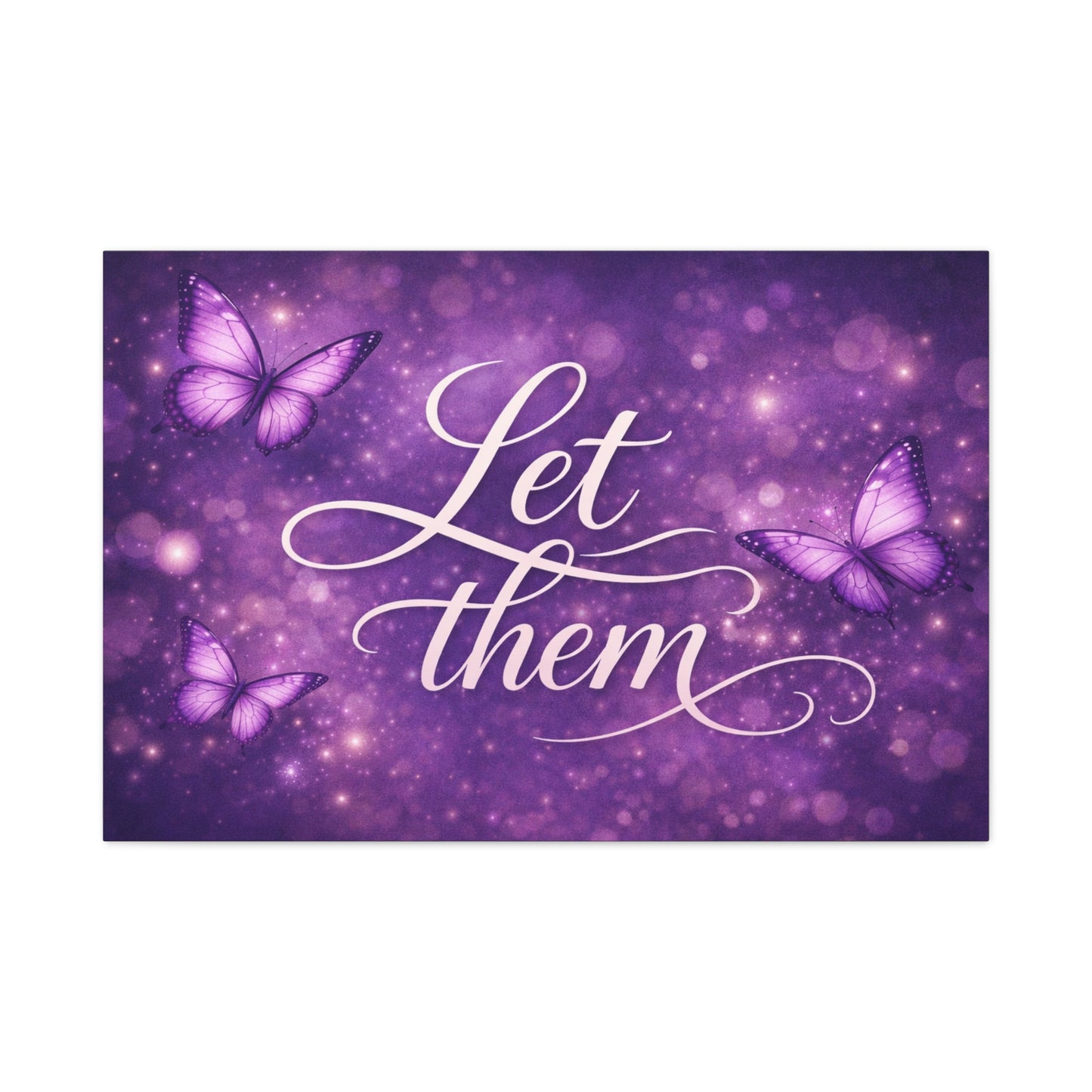 Let Them - Purple Butterfly Matte Canvas Wall Art