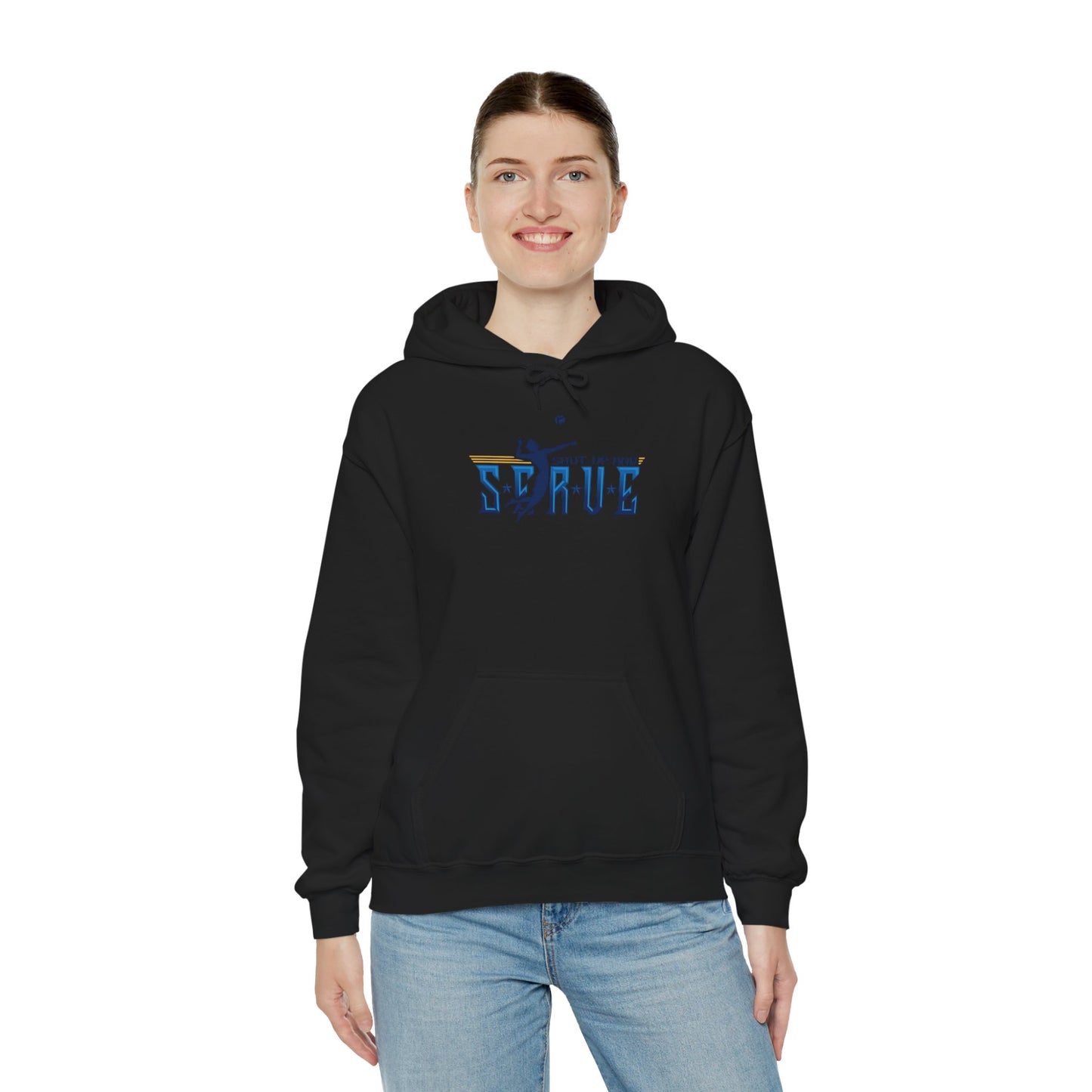 UPTIME Volleyball Hoodie with Serve Design, Unisex Sportswear, Perfect Gift for Athletes, Workout Gear, Cool Casual Wear, Back to School