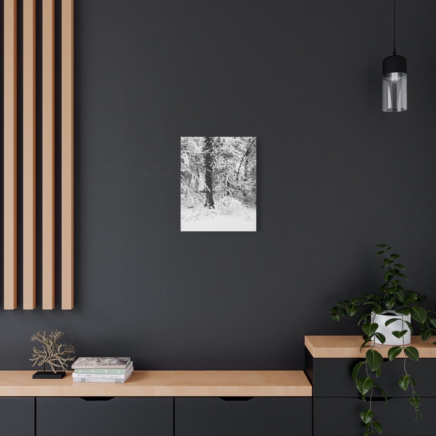 Serene Winter Wonderland in the Woods - Canvas Wall Art