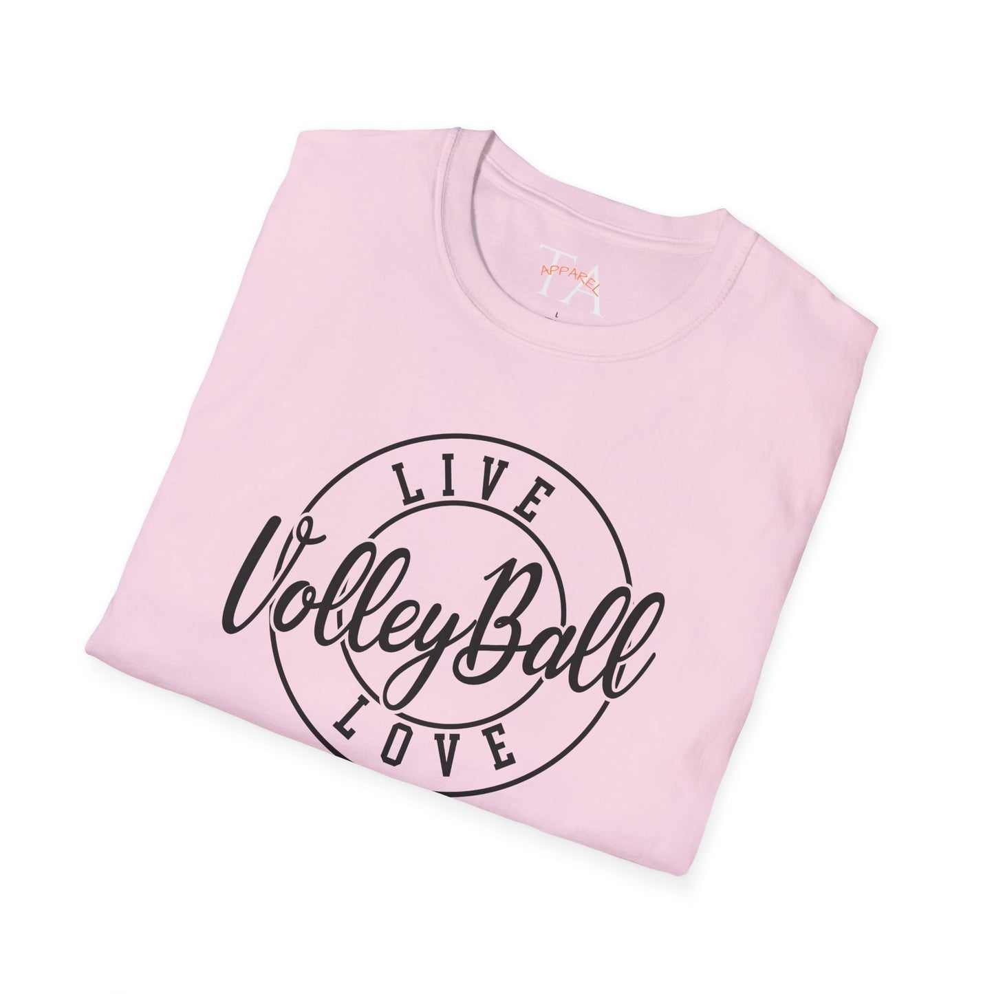 Volleyball Live Love Unisex Softstyle T-Shirt, Sports Tee, Volleyball Gift, Game Day Apparel, Casual Wear, Activewear