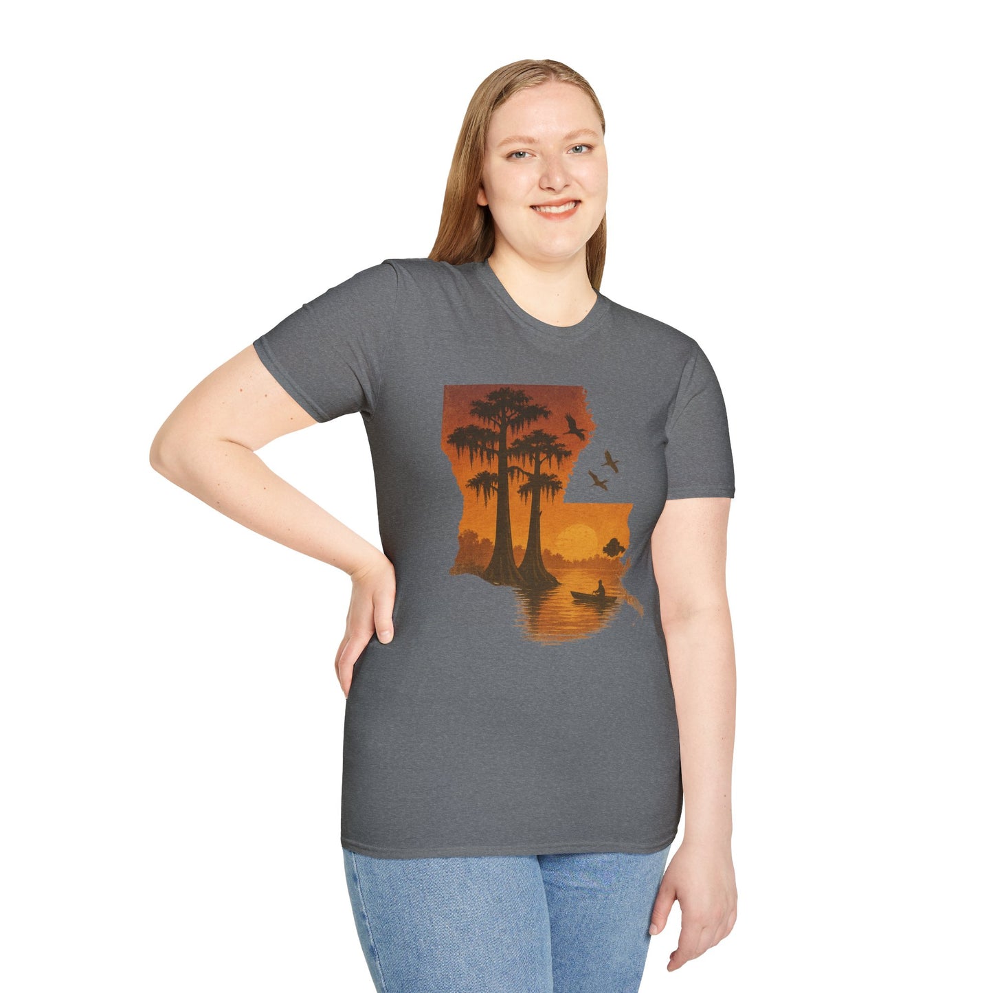 Louisiana Sunset T-Shirt, Unisex Beach Tee, Summer Vacation Shirt, Nature Lover Gift, Outdoor Adventure Apparel