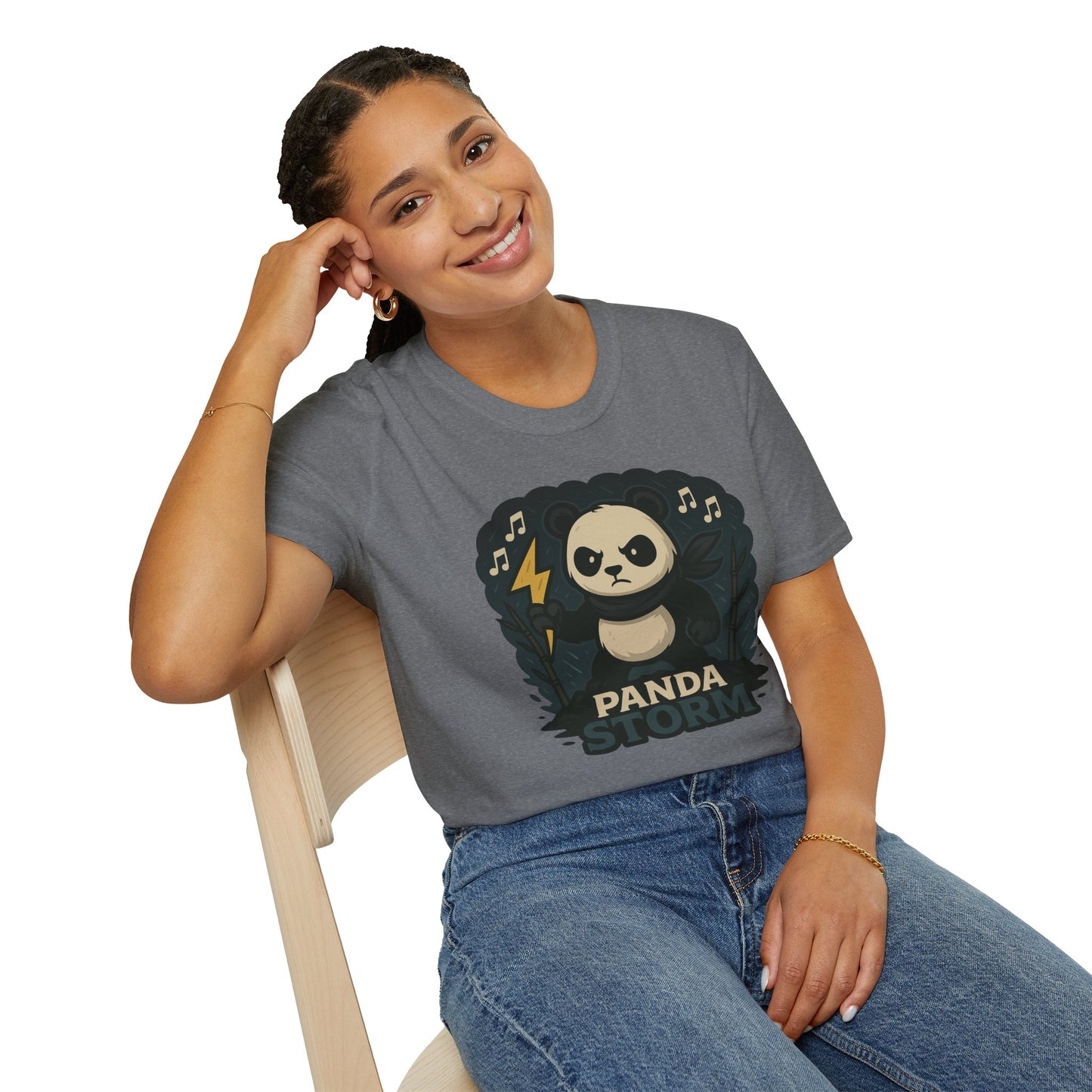 Panda Storm Tee for Animal and Music Lovers - Softstyle T-Shirt