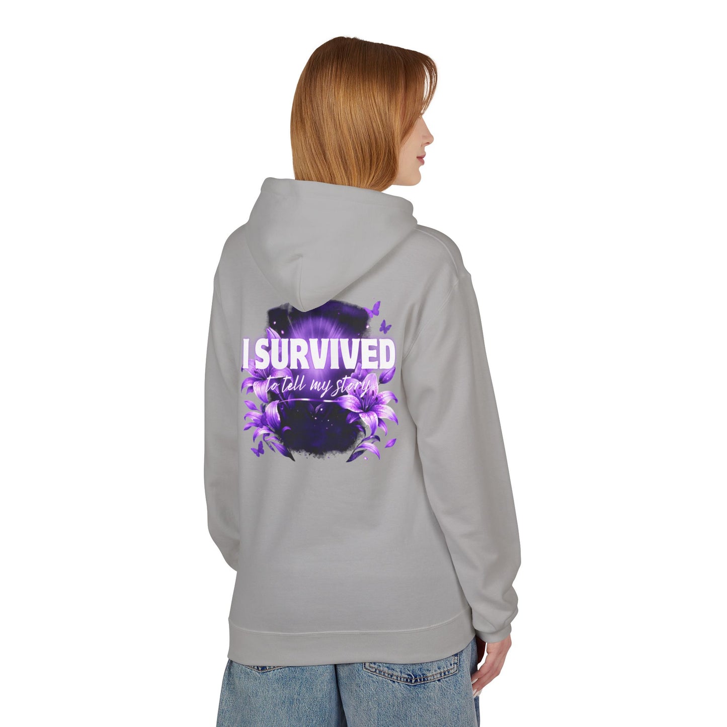 Domestic Violence(DV) Survivor - Unisex Midweight Softstyle Fleece Hoodie Domestic Violence Awareness