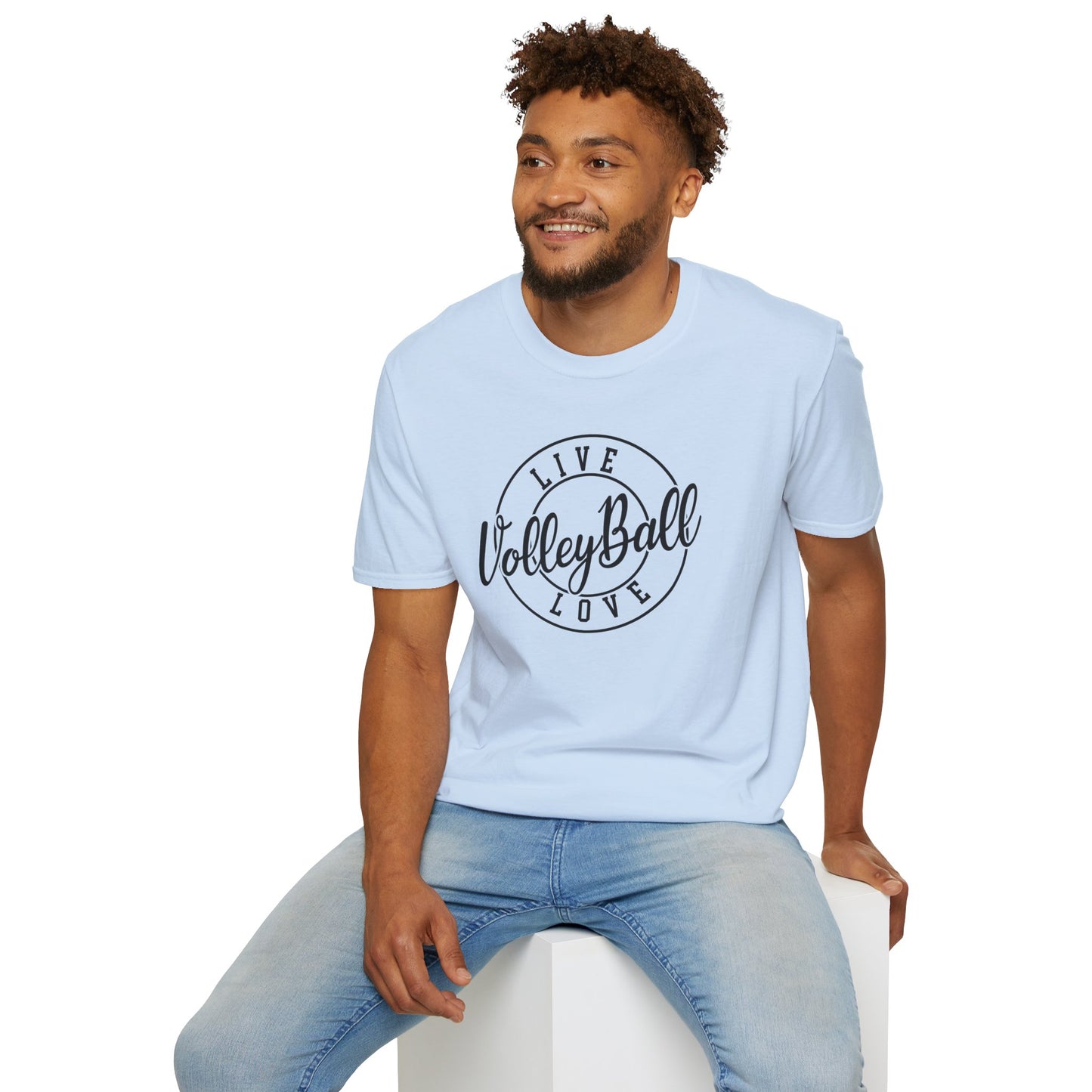 Volleyball Live Love Unisex Softstyle T-Shirt, Sports Tee, Volleyball Gift, Game Day Apparel, Casual Wear, Activewear